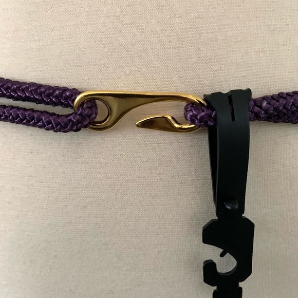 vintage 80’s 90’s statement belt stretch braided Jewel tones Purple Green Gold - Picture 4 of 10